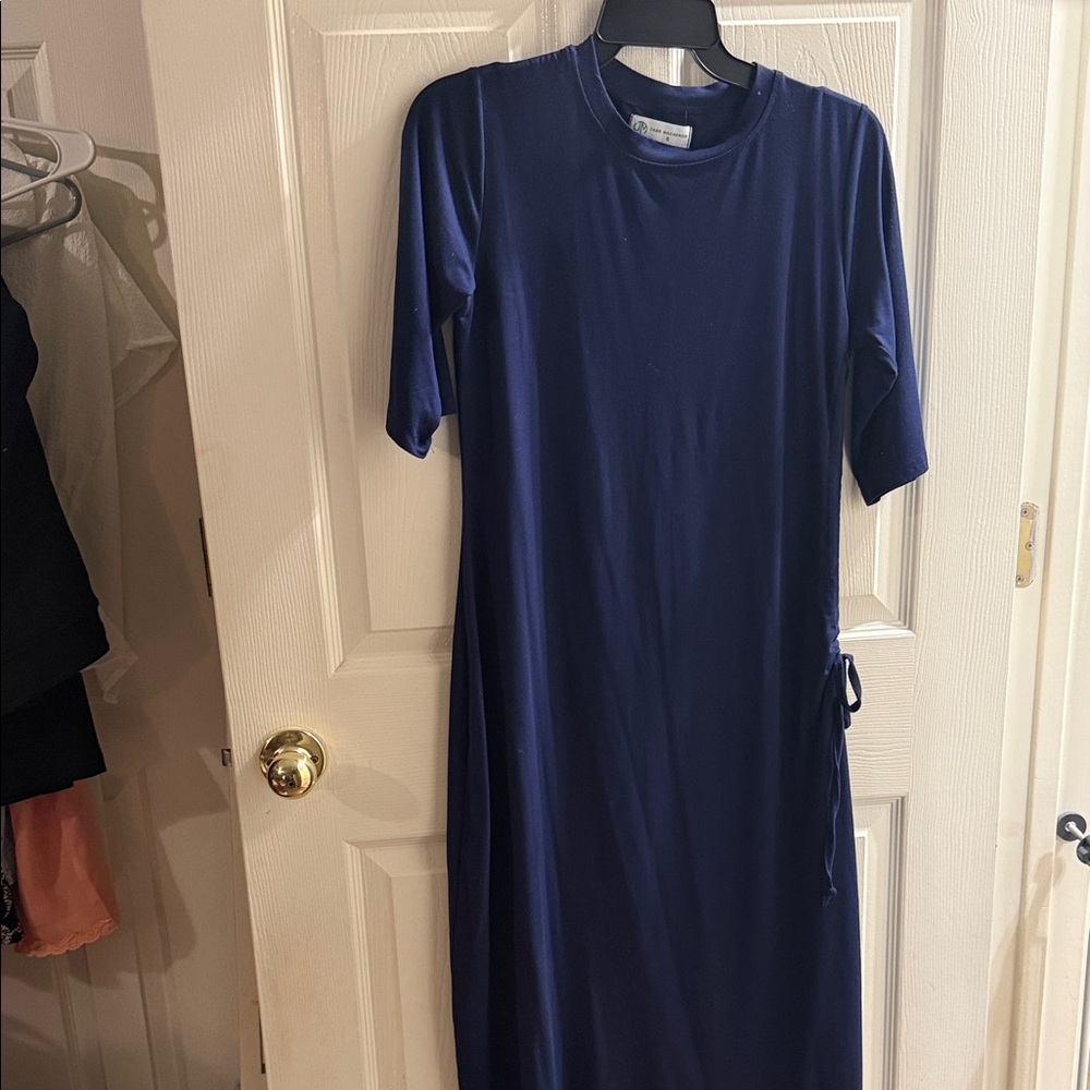 Jones New York Dark Navy Midi Side Tie Dress